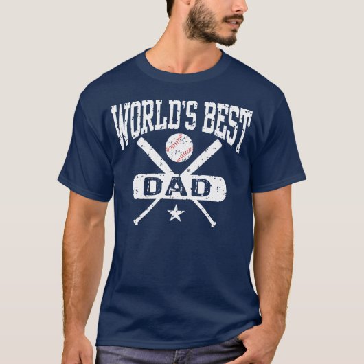 T-shirt Le meilleur baseball papa du monde (Devant)