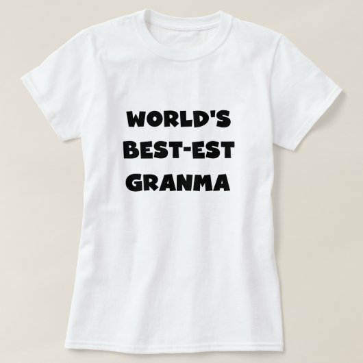 T-shirt Le meilleur Granma noir et blanc du monde (Design devant)