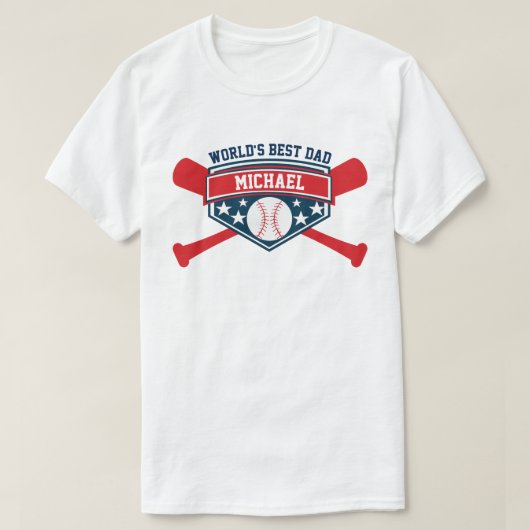 T-shirt Le meilleur papa de baseball du monde (Design devant)