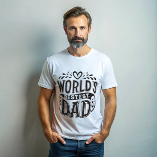 T-shirt Le meilleur papa du monde Typographie de coeur T-s