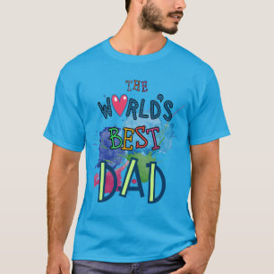 T-shirt Le meilleur papa typographie cool de doodle modern