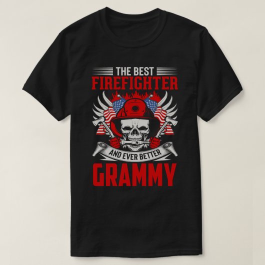 T-shirt Le Meilleur Pompier Et Encore Mieux GRAMMMY (Design devant)