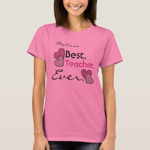T-shirt Le meilleur ROSE des coeurs V05 de point de polka