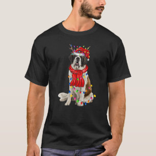 T-shirt Le mignon Bernard Christmas Tree Lights Chien