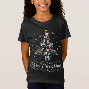 T-Shirt Le mignon Costu De Jeu De Noël Zebra