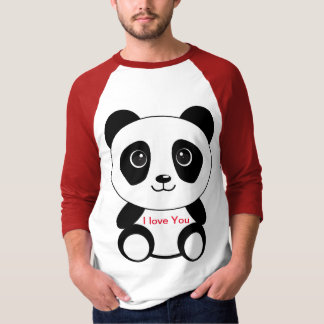 T-shirt Le mignon Panda dit que je t'aime. Assis.