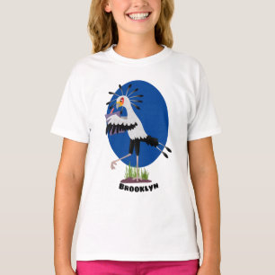 T-shirt Le mignon secrétaire oiseau écrire des notes dessi