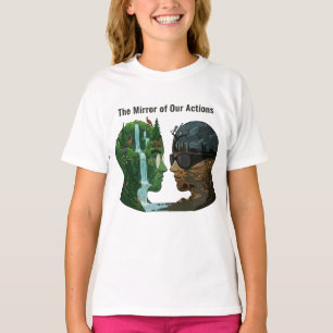T-shirt Le miroir de nos actions : Nature vs Industrie 