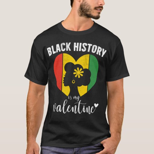 T-shirt Le Mois de l'Histoire Noire est mon coeur Valentin (Devant)