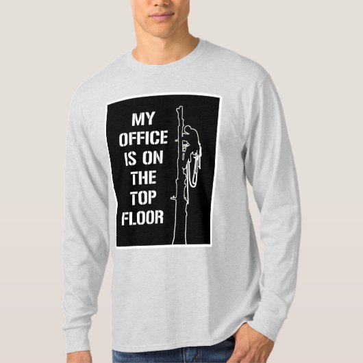 T-shirt Le ` mon bureau est l'arboriste blanc sur dernier (Devant)