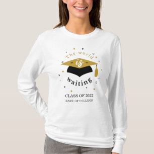 T-shirt Le monde attend la promotion 2023 diplômé personna