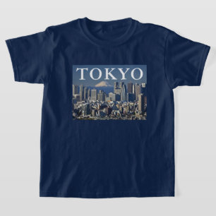 T-shirt Le Mont Fuji   Shinjuku District Skyline Tokyo Jap