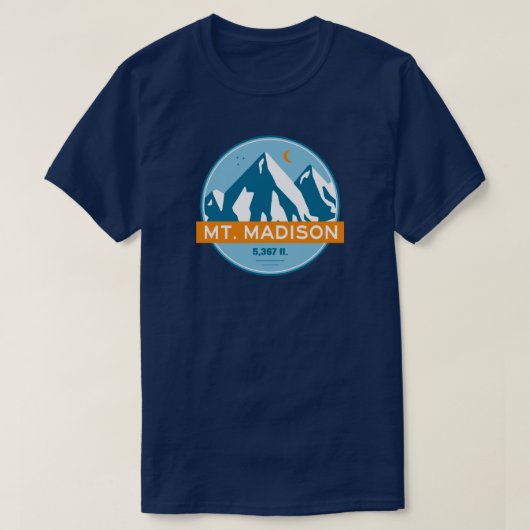 T-shirt Le Mont Madison New Hampshire Stars Moon (Design devant)