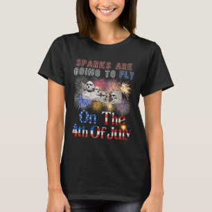 T-shirt Le Mont Rushmore 4 juillet Les Étincelles Vont Vol