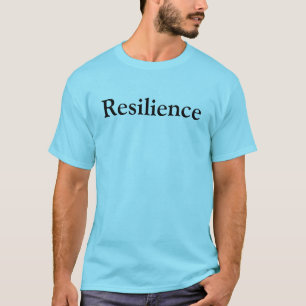 T-shirt Le mot "Résilience" sur le coton unisexe bleu