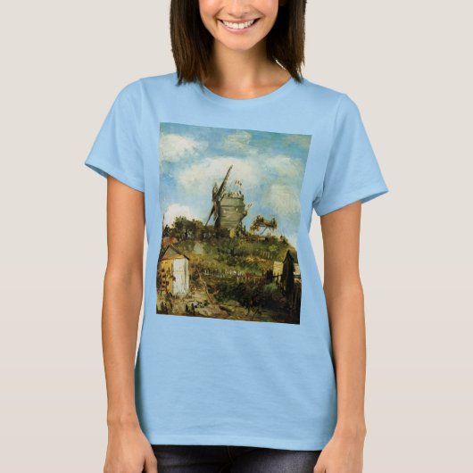 T-shirt Le Moulin de la Galette par Vincent van Gogh (Devant)