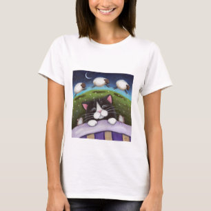 T-shirt Le mouton rêve la longue douille de dames