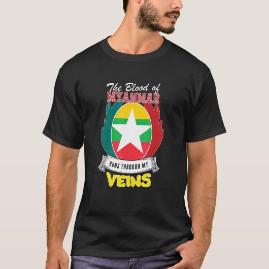 T-shirt Le Myanmar dans mes veines (Devant)