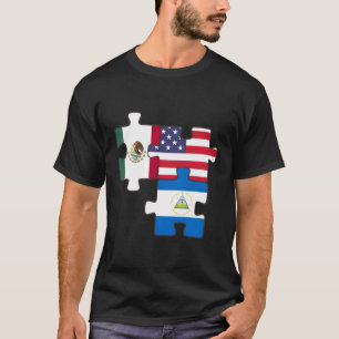 T-shirt Le Nicaragua Du Mexique Et Le Puzzle Américain