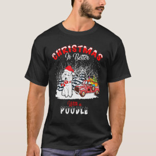 T-shirt Le Noël du chien de caniche est meilleur Chien Lig
