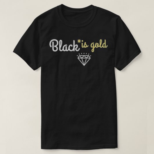 T-shirt Le noir est l'or (Design devant)
