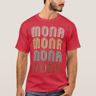 T-shirt Le Nom Est Mona In Retro Vintage Disco Funny