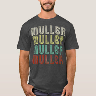 T-shirt Le Nom Est Muller Dans Retro Vintage Disco Funny