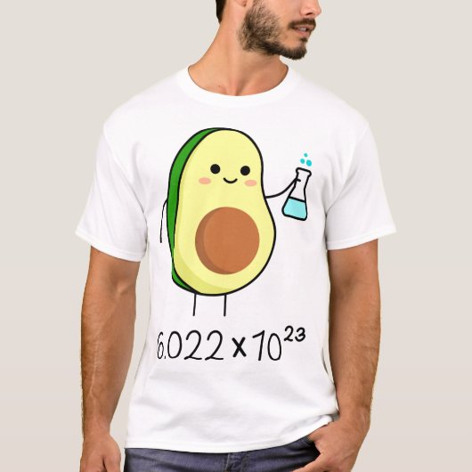 T-shirt Le numéro de jeu d'Avogadro. Chimiste Cute Avocado (Devant)