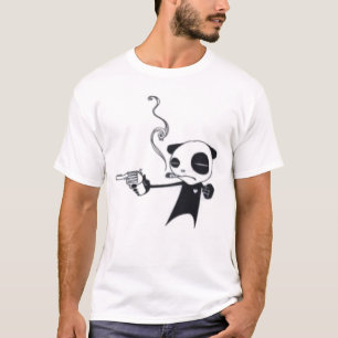 T-shirt Le panda de tabagisme a armé avec la pièce en t