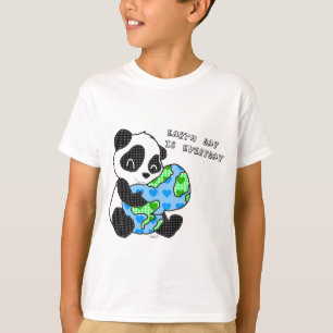 T-shirt Le panda étreint la terre/earthday