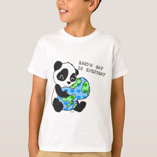 T-shirt Le panda étreint la terre/earthday (Devant)