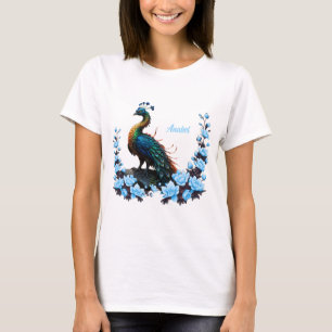 T-shirt Le paon majestueux : Un jeu de couleurs dans la na