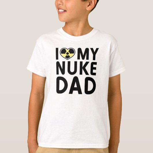 T-shirt Le papa d'arme nucléaire badine la pièce en t (Devant)