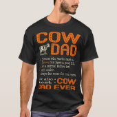 T-shirt Le papa de vache aiment le père normal beaucoup (Devant)