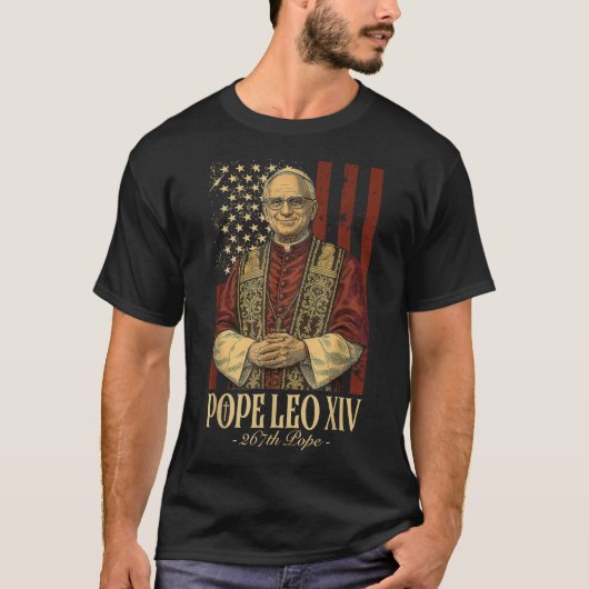 T-shirt Le Pape Léo Et L'Amérique Le Pape Léon Xiv (Devant)