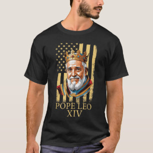 T-shirt Le pape Leo Xiv, drapeau américain 2025 Le Vatican