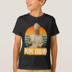 T-shirt Le pape Trump drôle Trump Vatican Christian Retro