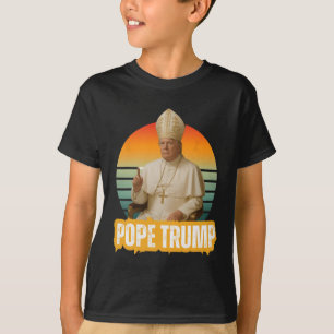 T-shirt Le pape Trump drôle Trump Vatican Christian Retro