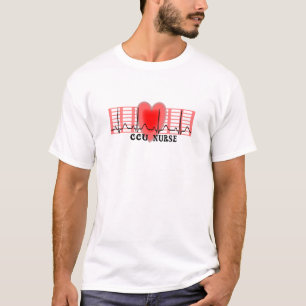 T-shirt Le papier et le coeur d'Ekg de cadeau d'infirmièr