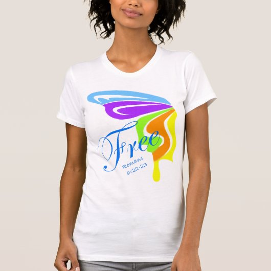 T-shirt Le papillon libèrent (Devant)