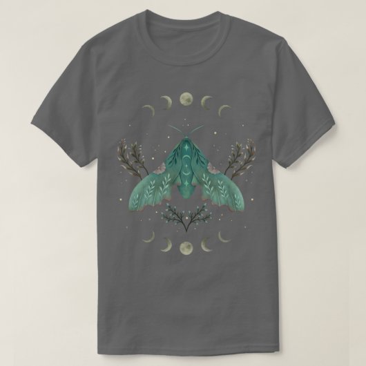 T-shirt Le papillon Luna dans le jardin de minuit (Design devant)