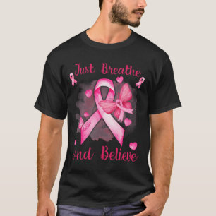 T-shirt Le Papillon Ruban Respire Et Croit Le Cancer Du Se