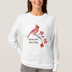 T-shirt Le paradis et la nature Chante Rouge Cardinal Vaca