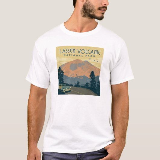 T-shirt Le Parc national volcanique de Lassen | Voyage rou (Devant)