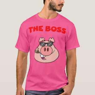 T-shirt Le patron - Bureau tenant porc porc travail de por