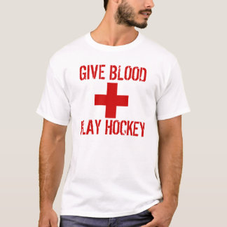 T-shirt le pcuk donnent l'hockey de jeu de sang