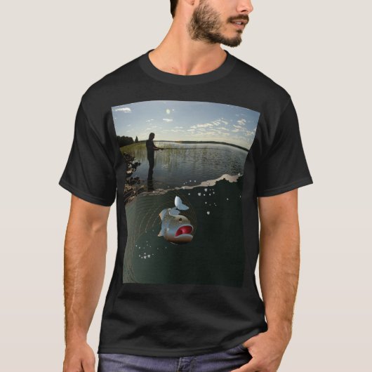 T-shirt Le pêcheur . Bonne pêche (Devant)