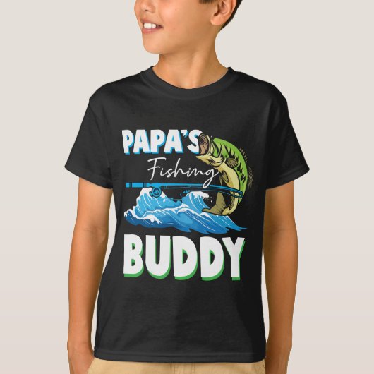 T-shirt Le père et le fils Pêcheur papa (Devant)