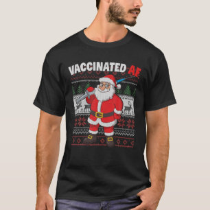T-shirt Le Père Noël AF Vacciné Avec Syringe Mauvais Chris