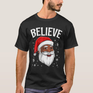 T-shirt Le Père Noël afro-américain Black Christmas Belie